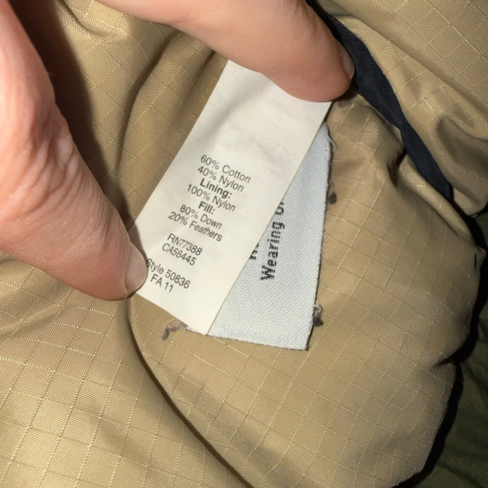 J. Crew Men's Olive Goose Down Puffer Vest Size Medium